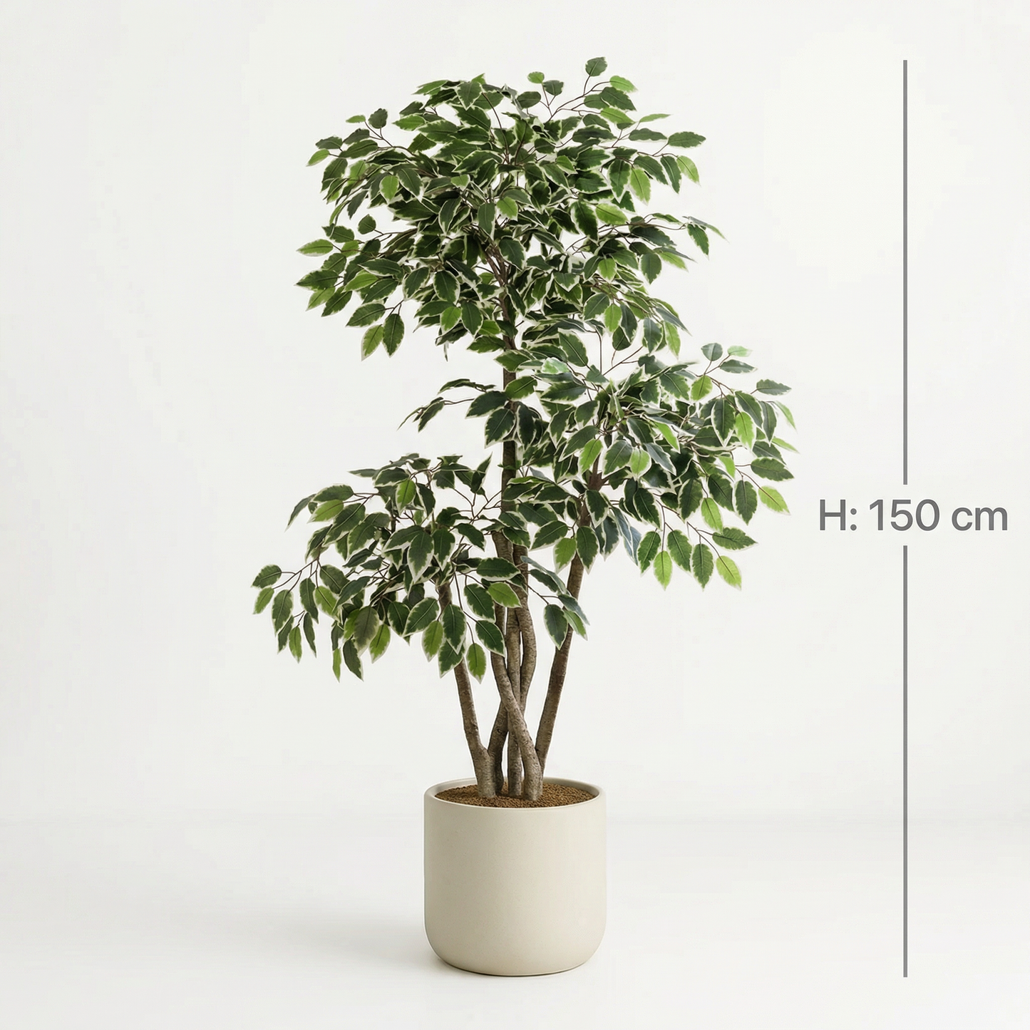 Kunstmatige Ficus Benjamina 150 cm met sierpot