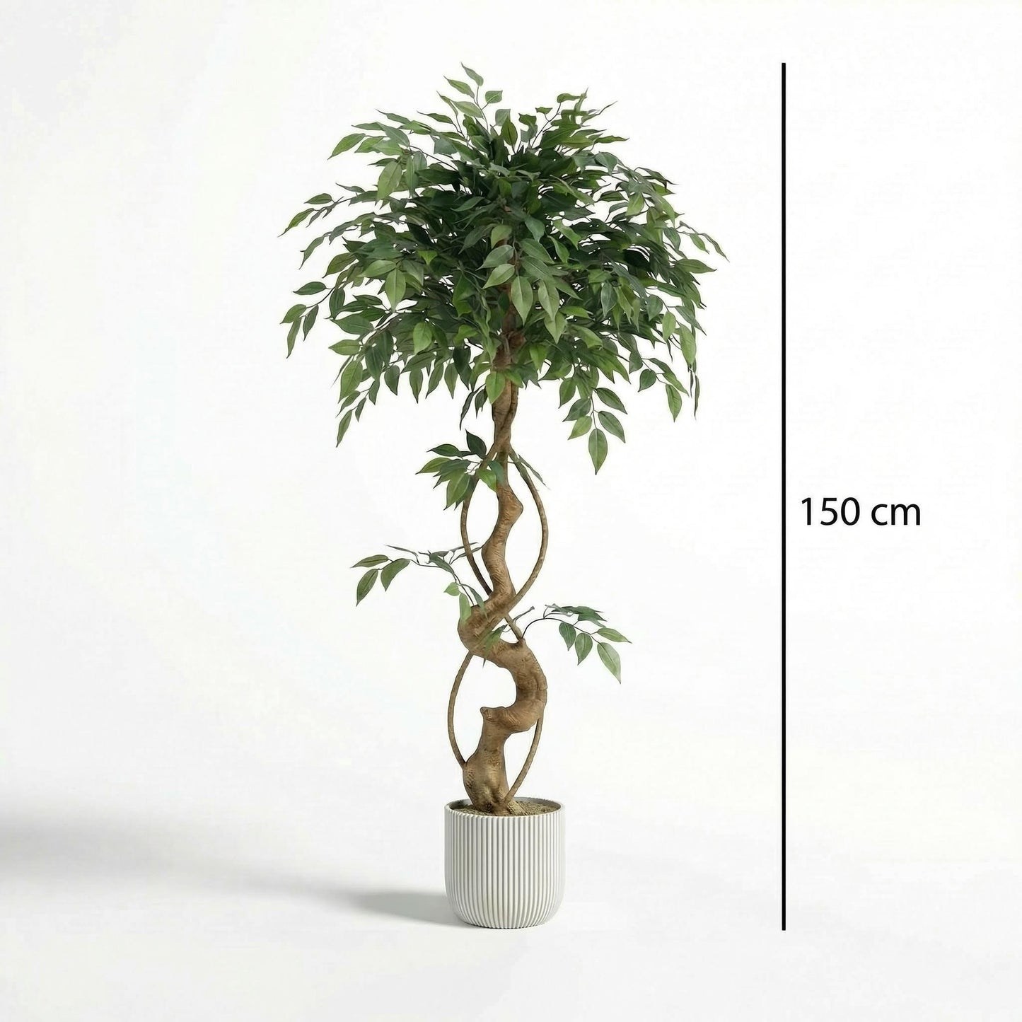 Kunstigt fikustræ 120–150 cm med dekorativ potte