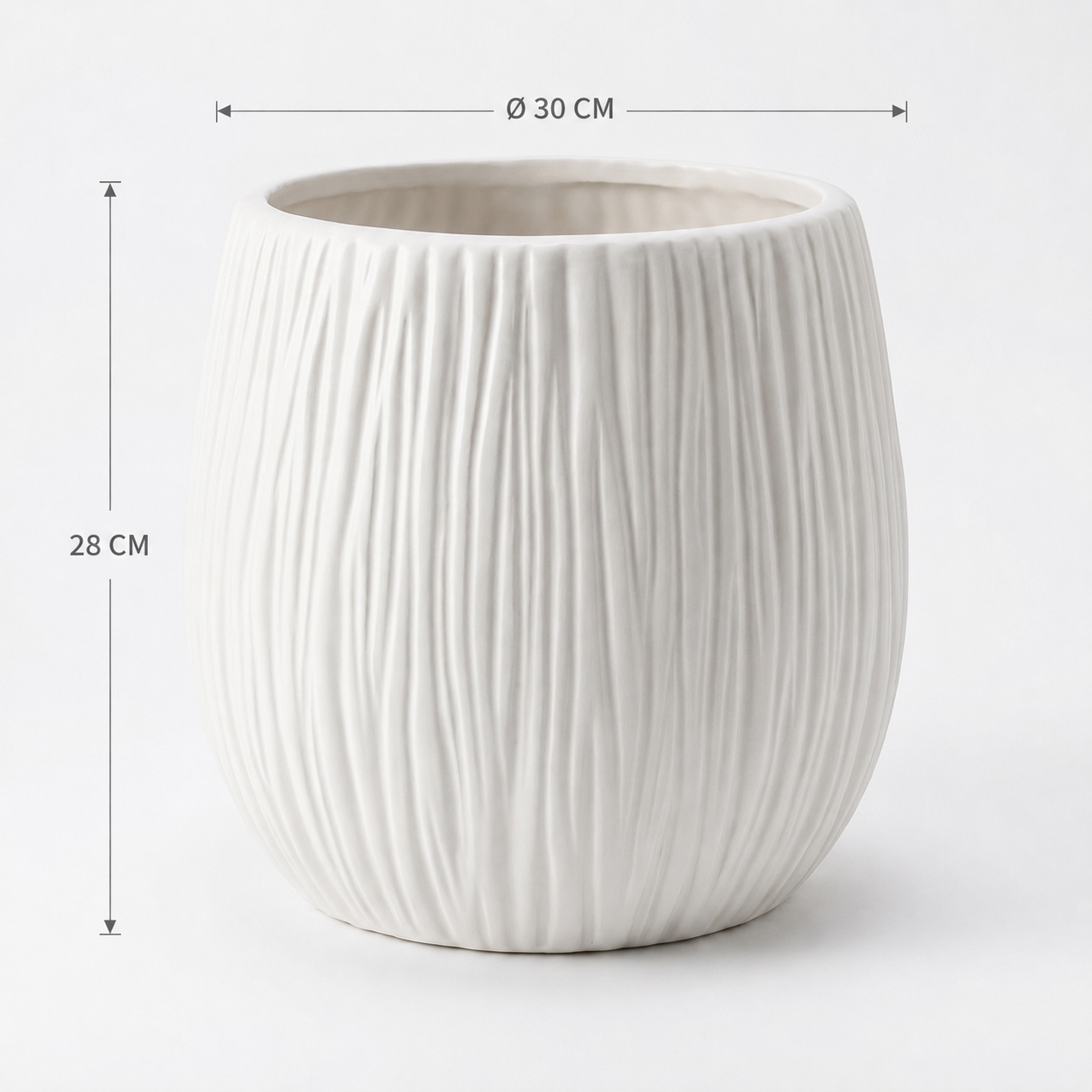 Bloempot Ø26 cm geribbeld CALMA