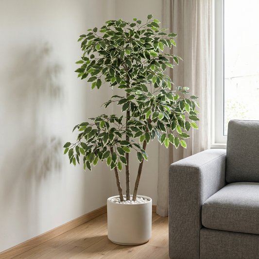 Kunstig Ficus Benjamina 150 cm med Dekorationspotte