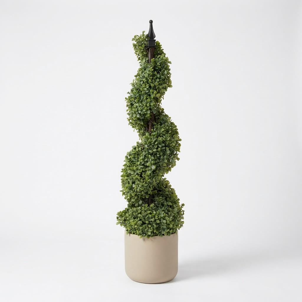 Kunstig Buksbom i Spiralform 90 cm (2-pak)