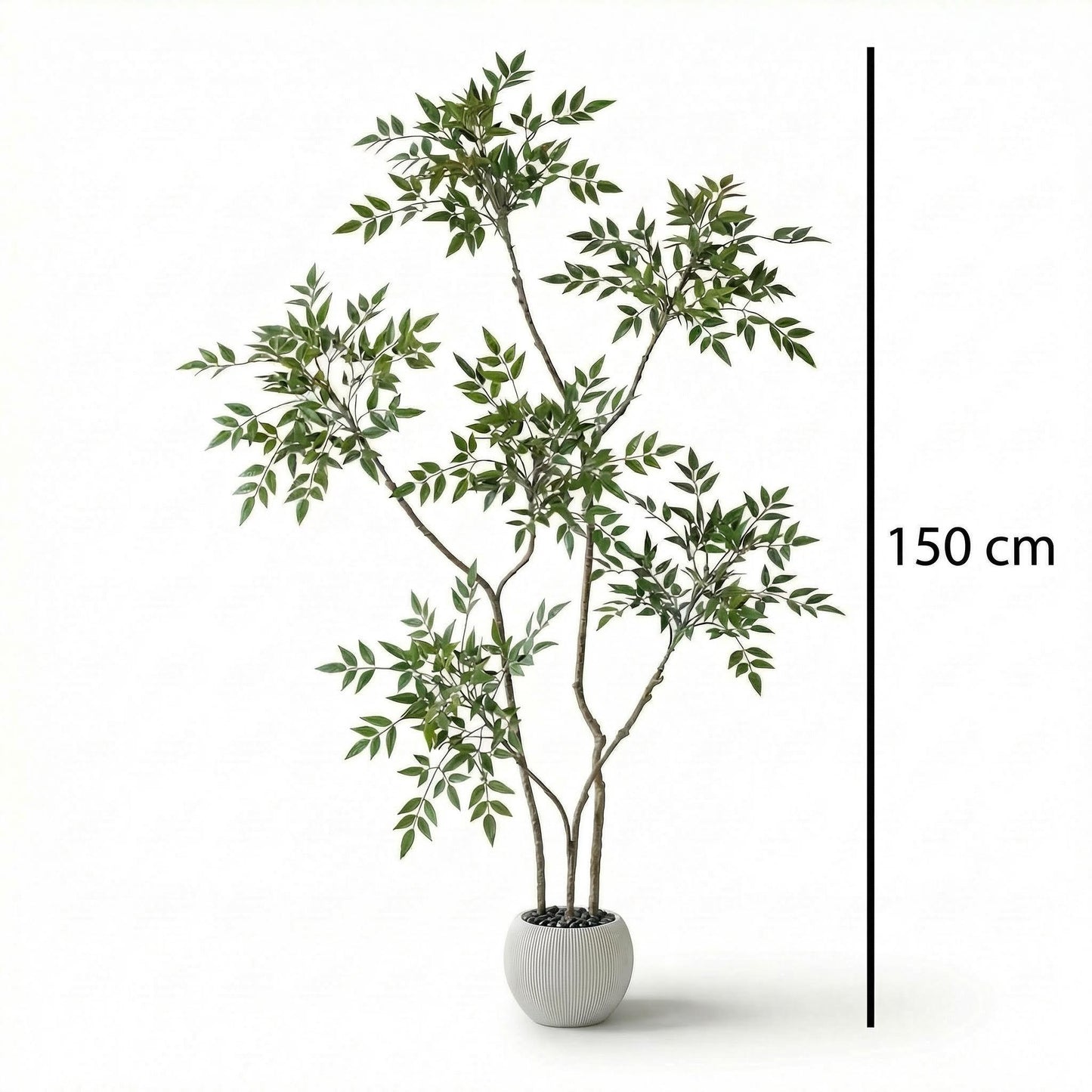 Kunstig Nandina-træ 150 cm med dekorationspotte