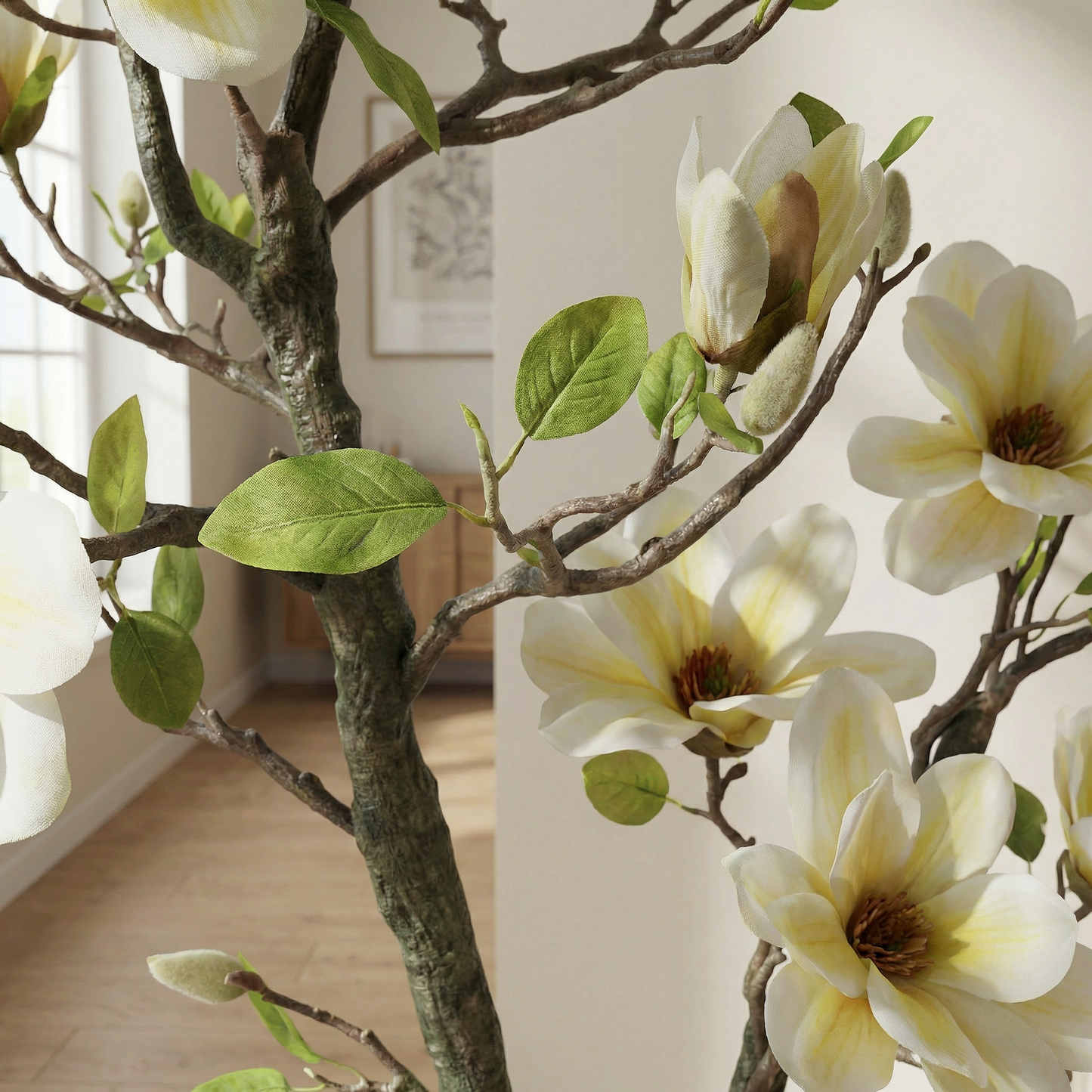 Kunstmatige magnoliaboom 120–180 cm met decoratieve pot