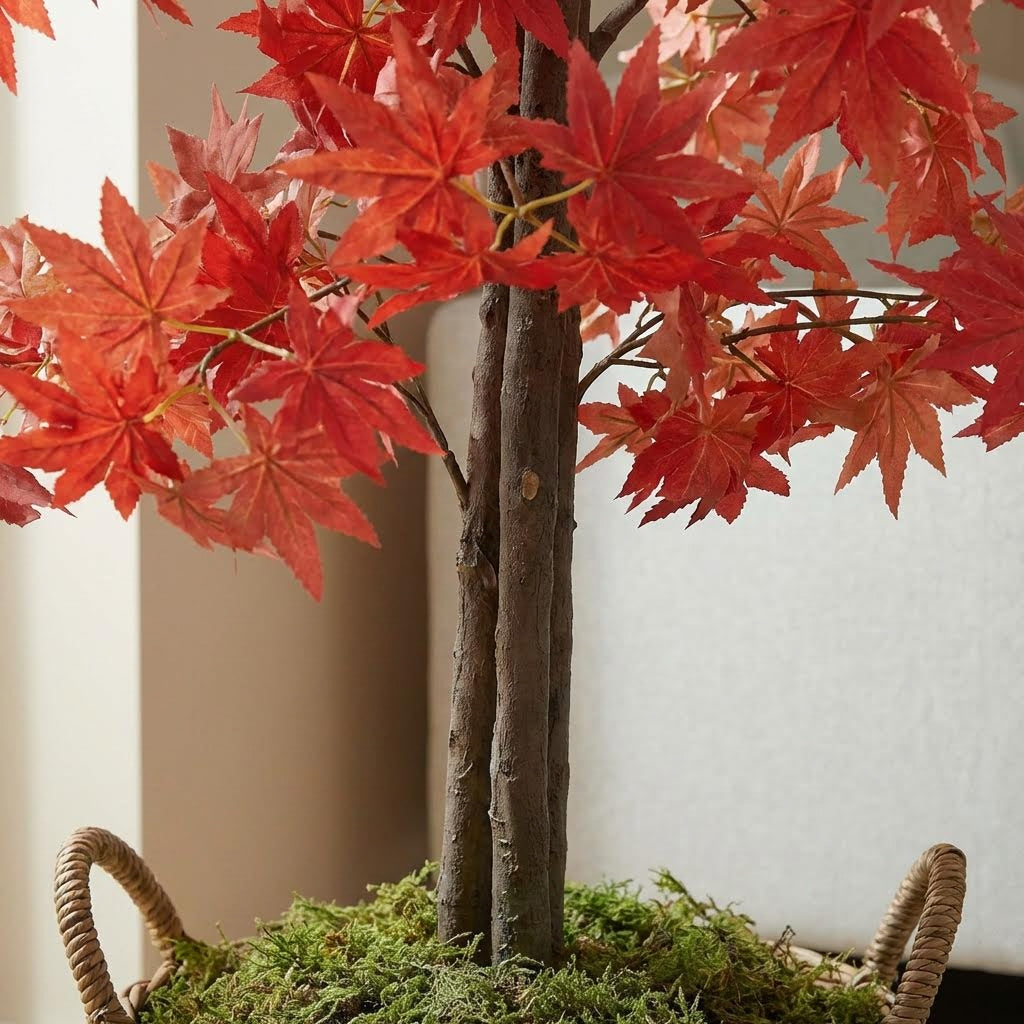 Kunstmatige Japanse esdoornboom rood 120 cm