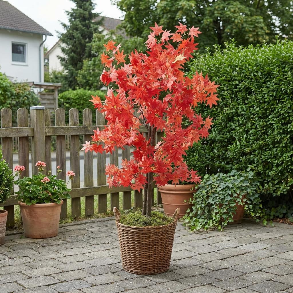 Kunstmatige Japanse esdoornboom rood 120 cm