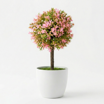 Kunstmatige mini-bolboom 27 cm met sierpot