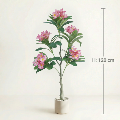 Kunstmatige Plumeria-boom Roze 120 cm met sierpot