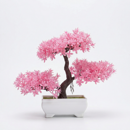Kunstig Blomster-Bonsai 20 cm Med Dekorationspotte