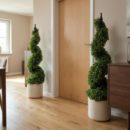 Kunstig Buksbom i Spiralform 90 cm (2-pak)