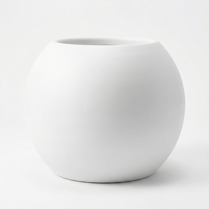 Bloempot Ø40 cm bolvorm wit PLENA