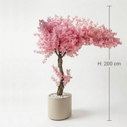Kunstig Blomster-Bonsai 20 cm Med Dekorationspotte