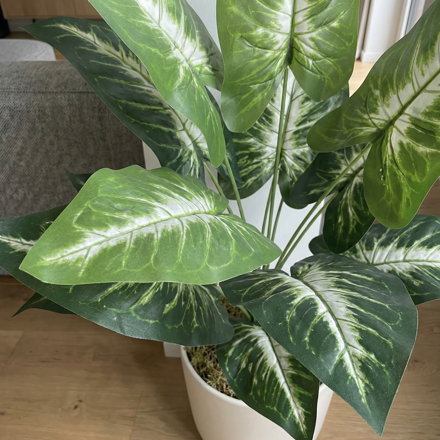 Kunstmatige Dieffenbachia-stelen groen-wit 45 cm