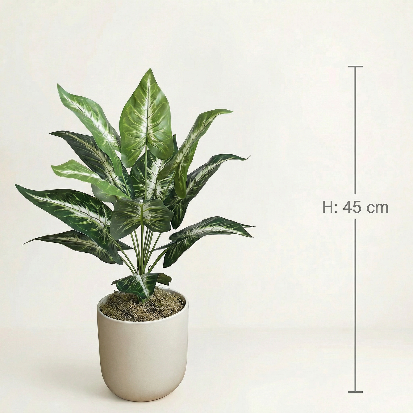 Kunstmatige Dieffenbachia-stelen groen-wit 45 cm