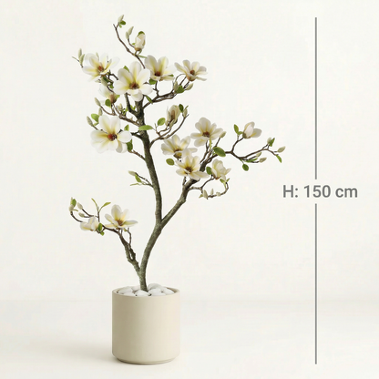 Kunstmatige magnoliaboom 120–180 cm met decoratieve pot