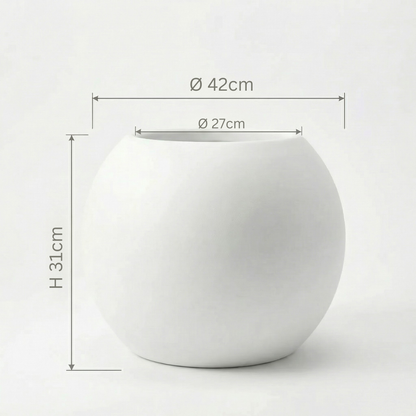 Bloempot Ø40 cm bolvorm wit PLENA