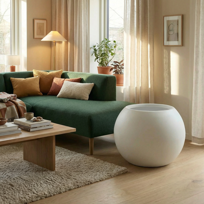 Bloempot Ø68 cm bolvorm wit PLENA