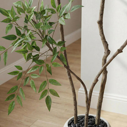 Kunstig Nandina-træ 150 cm med dekorationspotte