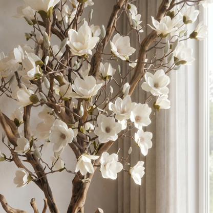 Kunstig magnoliatræ 220 cm med dekorativ potte