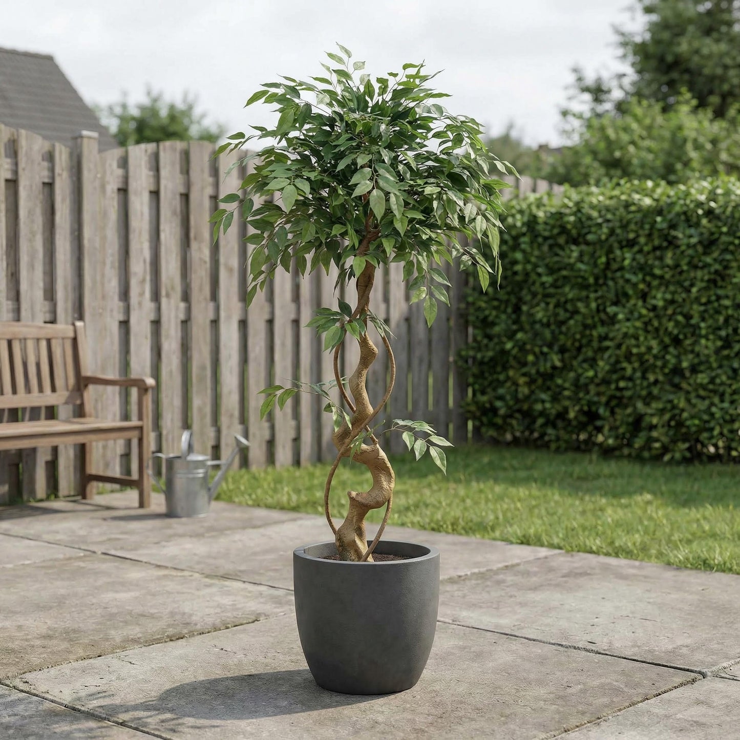 Kunstigt fikustræ 120–150 cm med dekorativ potte