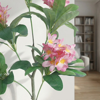 Kunstmatige Plumeria-boom Roze 120 cm met sierpot