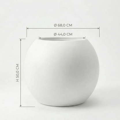 Bloempot Ø68 cm bolvorm wit PLENA