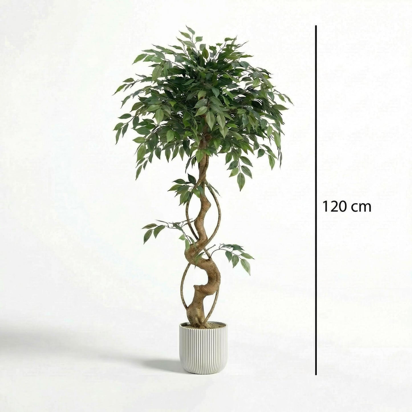Kunstigt fikustræ 120–150 cm med dekorativ potte