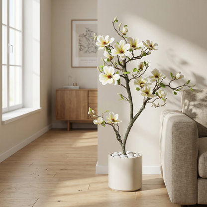 Kunstmatige magnoliaboom 120–180 cm met decoratieve pot