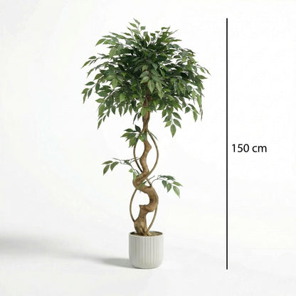 Kunstigt fikustræ 120–150 cm med dekorativ potte