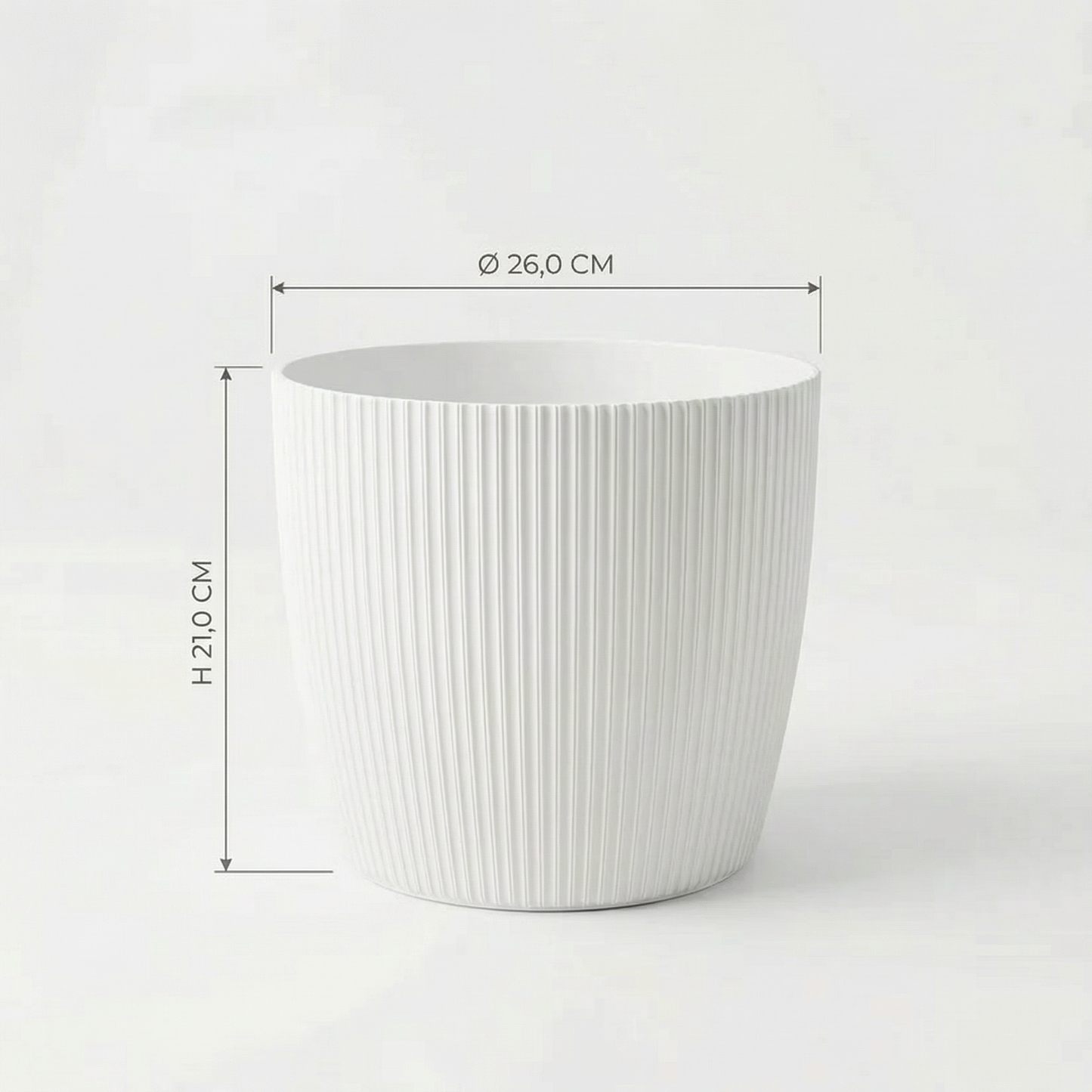 Bloempot Ø26 cm geribbeld CALMA