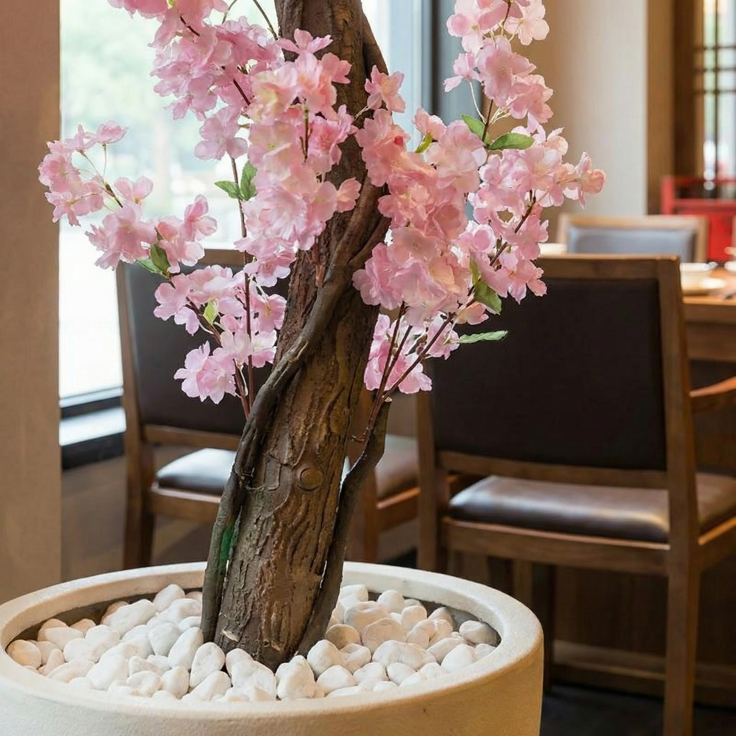 Kunstig Blomster-Bonsai 20 cm Med Dekorationspotte