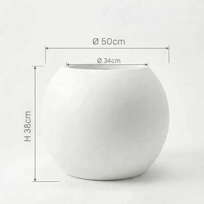Bloempot Ø40 cm bolvorm wit PLENA