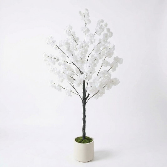 Kunstigt Kirsebærblomsttræ Hvid 130–180 cm