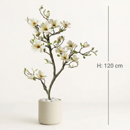 Kunstmatige magnoliaboom 120–180 cm met decoratieve pot